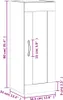 vidaXL Wandschrank Betongrau 34,5x34x90 cm Holzwerkstoff Produktbild-Vorschau 8