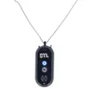 A black portable air purifier necklace with a silver chain against a white background. Náhled obrázku produktu