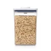 A clear studio shot of a food storage container filled with oats. Produktbild-Vorschau