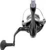 A black fishing reel is shown against a white background. Produktbild-Vorschau