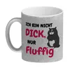 Katzen Glitzer-Kaffeebecher mit Spruch Ich bin nicht dick, Produktbild-Vorschau 2