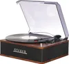 A retro-style record player with a vinyl record on the turntable. Produktbild-Vorschau