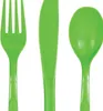Set aus 18 Plastikbesteck limonengrün -18 cm Produktbild-Vorschau 2