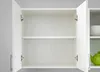 An open white kitchen cabinet with two shelves. Náhľad obrázku produktu
