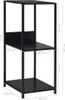 A diagram of a black shelf unit with dimensions indicated. Náhľad obrázku produktu