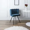 Chaise Ariel Velours Bleu Canard - Lot De 2 Voir les images du produit 9