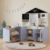 Merax Kinderküche Spielküche aus Holz und Kunststoff, Große Produktbild-Vorschau 3
