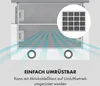 Close-up of a kitchen hood with an inset showing an activated carbon filter and text about its convertibility. Produktbild-Vorschau