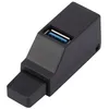 A black USB 3.0 hub adapter with a blue USB port is shown against a white background. Anteprima dell’immagine prodotto