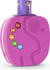 A pink elephant-shaped toy with buttons and a speaker, topped with a purple hat featuring cartoon characters. Produktbild-Vorschau