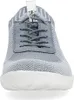 A close-up, front-facing view of a single gray and white sneaker. Produktbild-Vorschau