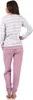 Damen Frottee Schlafanzug mit Bündchen Pyjama in edler Produktbild-Vorschau 2