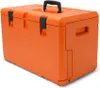 An orange cooler box with black latches and handle, shown from a three-quarter angle against a white background. Anteprima dell’immagine prodotto