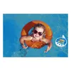 A young girl in heart-shaped sunglasses floats in a swimming pool with an orange inner tube. A blue and white digital thermometer floats nearby. Náhľad obrázku produktu