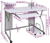 vidaXL Počítačový stôl biely 110x52x88,5 cm odvodený Náhľad obrázku produktu 6