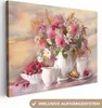 MuchoWow® - Leinwandbilder - Gemälde - Blumen - Vase - Produktbild-Vorschau 1
