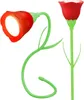 Two red rose-shaped lamps on a white background. Produktbild-Vorschau