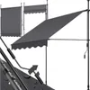 Multiple grey awnings are displayed against a white background, with one awning extended and angled. Náhled obrázku produktu