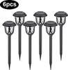 Six black solar garden lights are arranged in a row against a white background. Produktbild-Vorschau