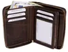 An open brown leather wallet with euro banknotes and credit cards visible. Produktbild-Vorschau