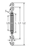 Spannschloss M12, Haken-Haken, Edelstahl, A4 Produktbild-Vorschau 1