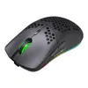 A black gaming mouse with RGB lighting on a white background. Podgląd zdjęcia produktu