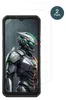 A smartphone screen protector is shown on a white background, with a futuristic robot image displayed on the phone screen. Anteprima dell’immagine prodotto