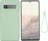 A light green phone case and a phone are displayed side-by-side against a white background.