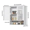 A white wall-mounted cabinet with dimensions indicated by text overlays. Podgląd zdjęcia produktu