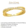 Criss-Cross Ring: Goldener Wickelring aus Silber 925 mit Produktbild-Vorschau 2