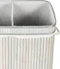 BELIANI Úložný koš s víkem na zipy světle šedé bambus 2 Náhled obrázku produktu 7