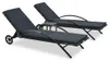 vidaXL Sonnenliegen mit Tisch Poly Rattan Anthrazit Produktbild-Vorschau 1