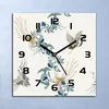 Wanduhr Echt-Glas-Küchenuhr Stickerei Vögel und Blumen Produktbild-Vorschau 1