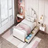 Letto per bambini 90x200 cm, imbottito con testiera a forma Anteprima dell’immagine prodotto 6