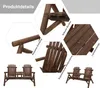 Outsunny Gartenbank mit Tisch Gartenmöbel Sitzbank 2 Stühle Produktbild-Vorschau 4