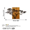 A diagram showing a wall decoration of a tree on a wooden panel with dimensions indicated. Anteprima dell’immagine prodotto