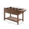 A wooden raised garden bed with dimensions indicated by measurement lines and text. Produktbild-Vorschau
