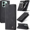 Collage of images showing a black flip phone case for a Xiaomi Redmi Note 14 5G. Produktbild-Vorschau