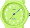 A close-up view of a bright green Casio analog watch face. Produktbild-Vorschau