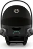 A front view of a black baby car seat. Podgląd zdjęcia produktu