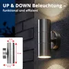 Grafner Edelstahl Wandlampe, mit nach oben und unten Produktbild-Vorschau 5