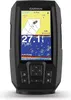 A Garmin fishfinder device displaying sonar readings and a map. Náhled obrázku produktu