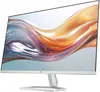 A white HP monitor displaying a colorful abstract wallpaper. Voir les images du produit