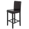 A single brown bar stool with black legs is shown against a white background. Podgląd zdjęcia produktu