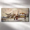 Wandbild Leinwand Bilder Wanduhr 60x30 Gemälde Winter Produktbild-Vorschau 2