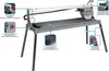 A tile and stone cutting machine with various features highlighted by callouts. Anteprima dell’immagine prodotto