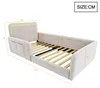 Gestoffeerd bed 90x200 cm, met LED-verlichting, met Productafbeelding-voorbeeld 6