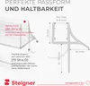 Diagram and illustration of a shower door seal with text callouts and dimensions. Produktbild-Vorschau