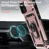 A phone case with a ring holder is shown attached to a magnetic car mount. Produktbild-Vorschau