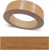 A roll of wood-look edge banding tape and a sample of the tape. Produktbild-Vorschau